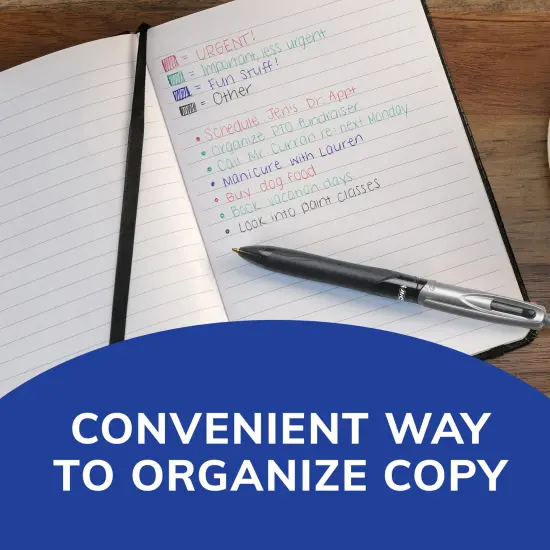 BIC 4-Color Grip Retractable Ball Pens, Medium Point (1.0mm), 12-Count Pack, Retractable Ball Pen With Long-Lasting Ink {5}