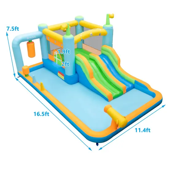 Giant Inflatable Water Slide For Kids Aged 3-10 Years (without Blower) {4}