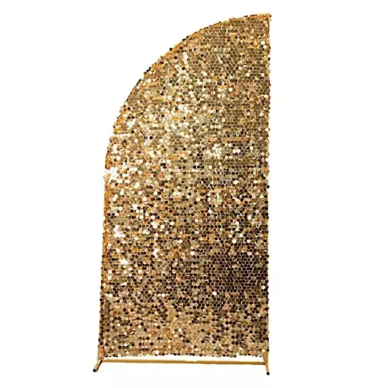 6 ft GOLD Double Sided Big Payette Sequin Half Moon Arch STAND {1}