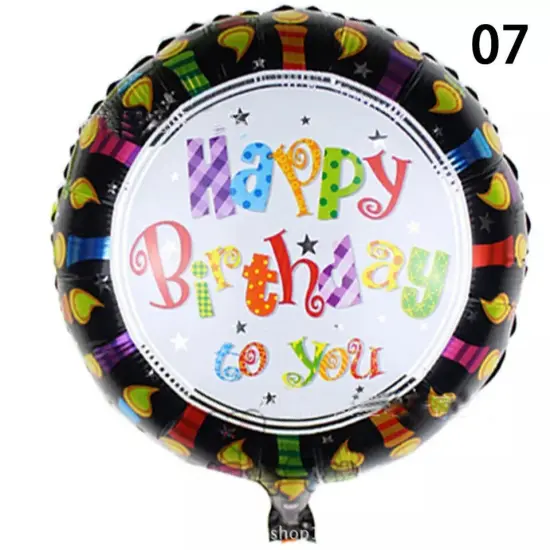 Happy Birthday Aluminum Foil Balloons White {6}