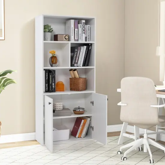 5-tier Freestanding Bookcase With Open Cubes And Adjustable Shelf-white {6}