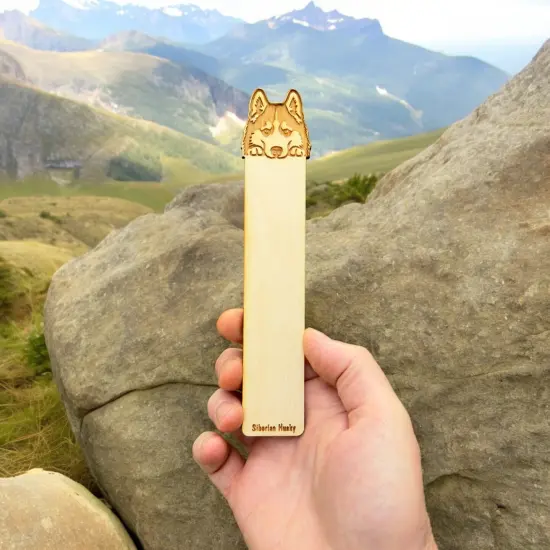 Bookmark - Siberian Husky Dog - Birch wood {3}