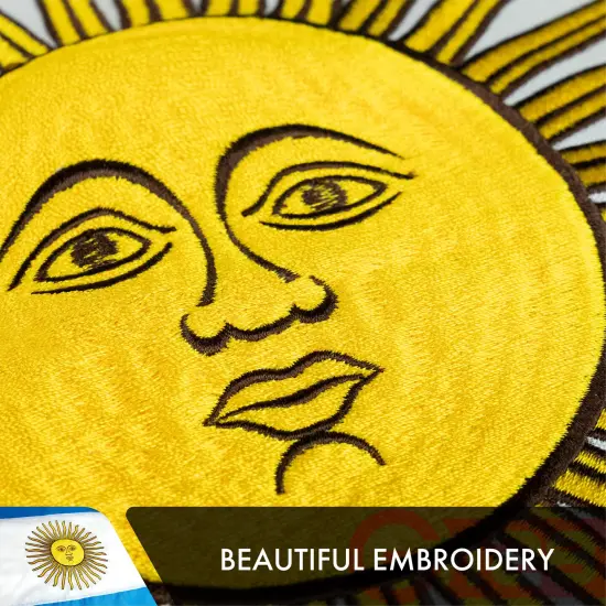 G128 Argentina (Argentinian) Flag | 3x5 feet | Double Sided Embroidered 210D “ Indoor/Outdoor, Brass Grommets, Heavy Duty Polyester {4}