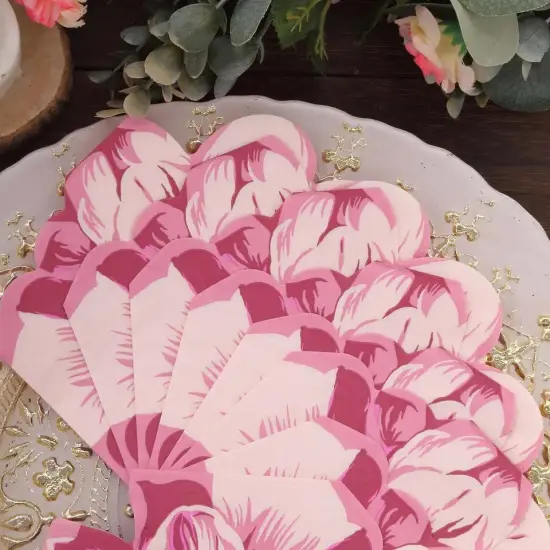 20-Pieces Peony Flower Shaped Paper Cocktail Napkins {6}