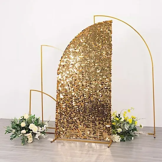 6 ft GOLD Double Sided Big Payette Sequin Half Moon Arch STAND {5}