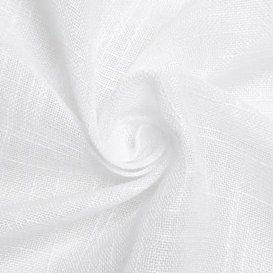 120" Round Faux Burlap Tablecloth White {3}