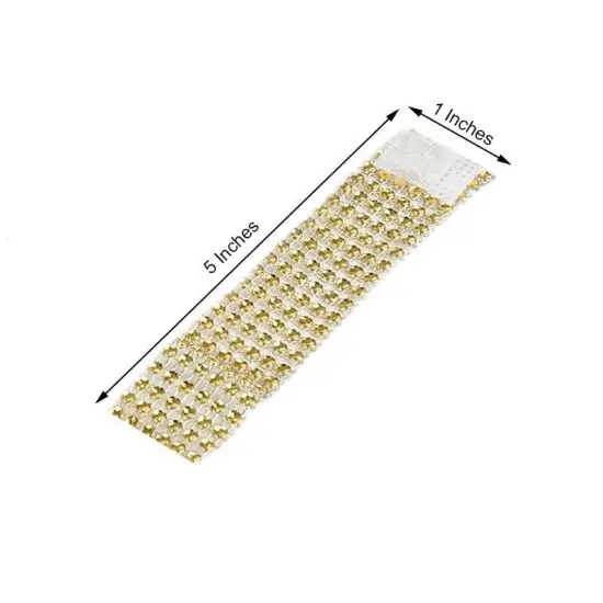 20-Pieces Diamond Rhinestone Mesh Napkin Rings Gold {5}