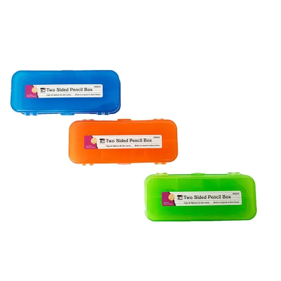 Pencil Box, Double Sided, Assorted Colors, Pack of 24 {2}