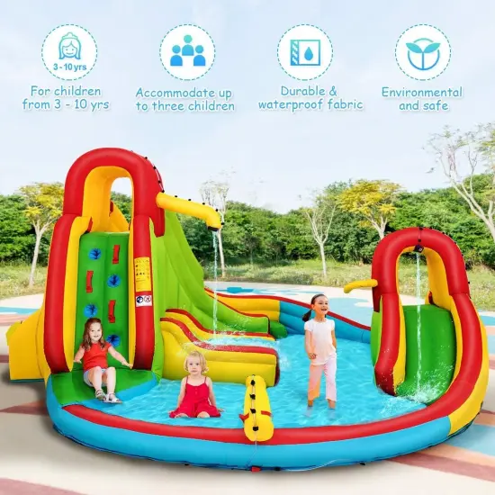 Kids Gift Inflatable Water Slide Bounce Park with 480 W Blower {4}