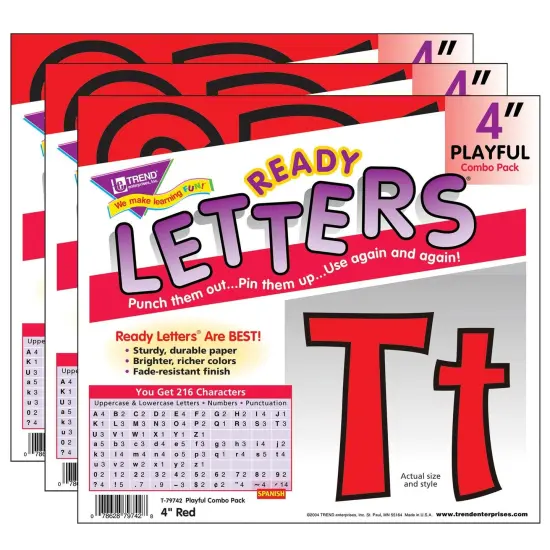 Red 4" Playful Combo Ready Letters&reg;, 3 Packs {1}
