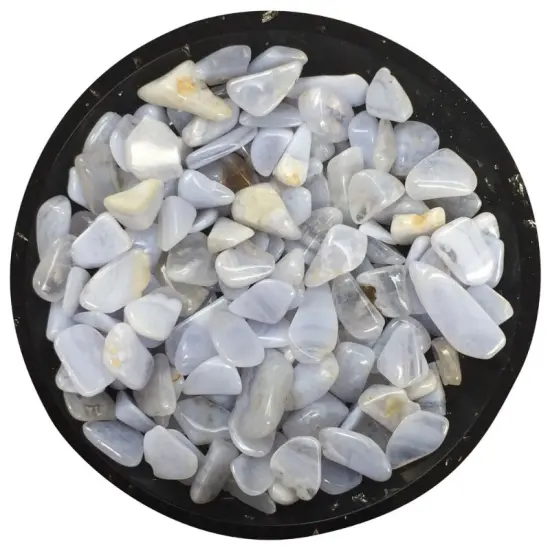 Blue Lace Agate Tiny Crystal Chips &ndash; Size L1 {1}