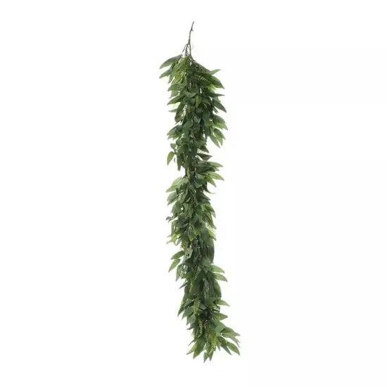 LIGHT FROSTED GREEN 4 ft long Artificial Willow and Fern Frond Foliage Garlands {2}