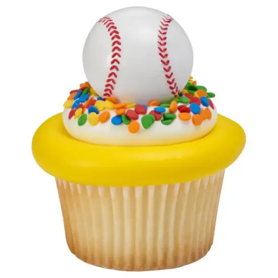 Baseball 3D ball Cupcake Cake rings- set of 12 {1}