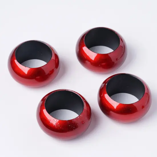 12-Pieces Acrylic Napkin Rings Set Red {1}