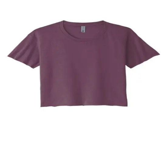 Next Level&reg; Women&rsquo;s Crewneck Short Sleeve Festival Cali Crop Tee Shiraz {1}