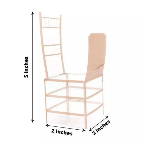 25 CLEAR GOLD Plastic FAVOR BOXES Chair Shaped Gift Holders {4}