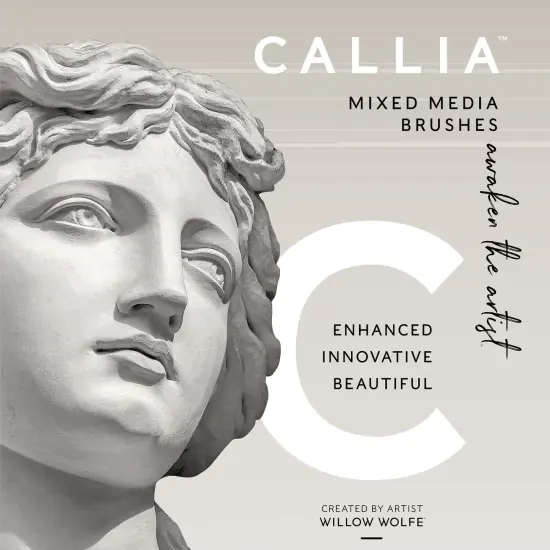 Willow Wolfe Callia Artist Acrylic & Oil Landscape Brush Set-Round, Bright, Filbert, Flat {3}