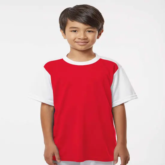 Alleson Athletic&reg; Youth Crewneck Baseball Jersey Navy/ white {6}