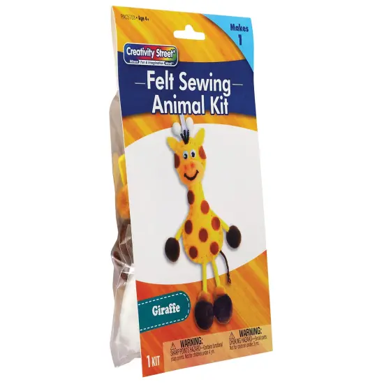 Felt Sewing Animal Kit, Giraffe, 6" x 11" x 0.75", 6 Kits {2}