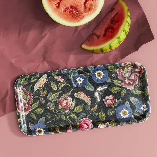 Spode Creatures of Curiosity Rectangular Birch Serving Tray (Dark Floral) {2}