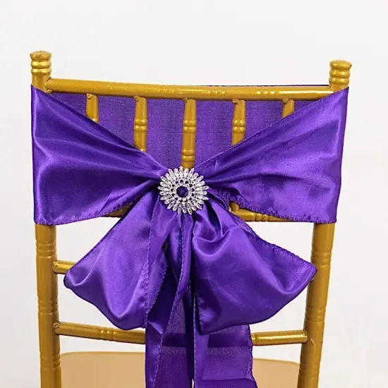 2 Silver Snowflake Metal Rhinestones Sash BUCKLES Chair Decor {3}