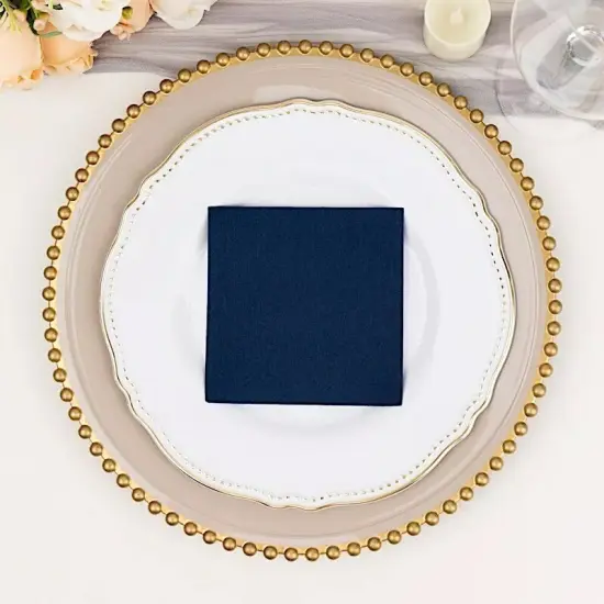 NAVY BLUE 20 Square 10" x 10" Airlaid Paper Disposable Cocktail NAPKINS {4}