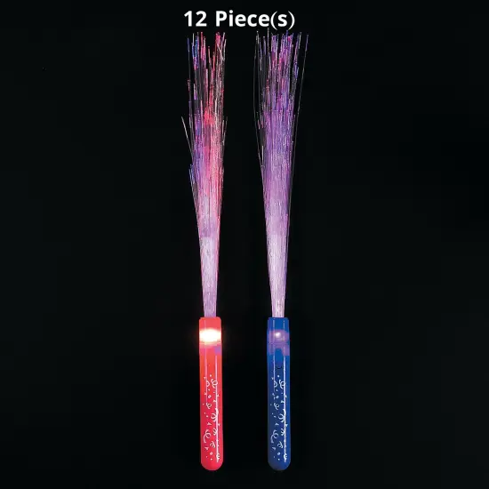 15" Confetti Print Pattern Fiber Optic Light-Up Wand Toys - 12 Pc. {1}