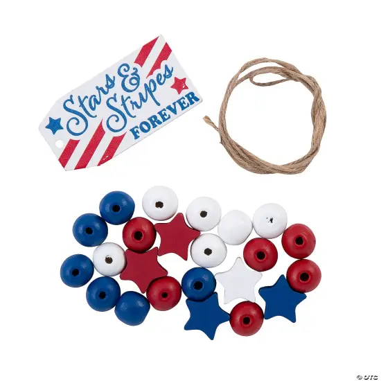 Patriotic Wood Bead Garland Craft Kit - Makes 3 {2}