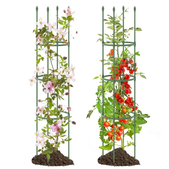 2-Pack Garden Trellis Tomato Cage With Adjustable Height-Green {4}