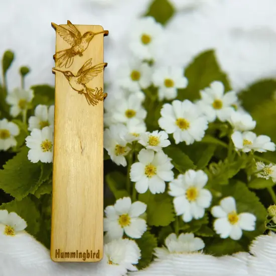 Bookmark - Hummingbird - Birch wood {3}