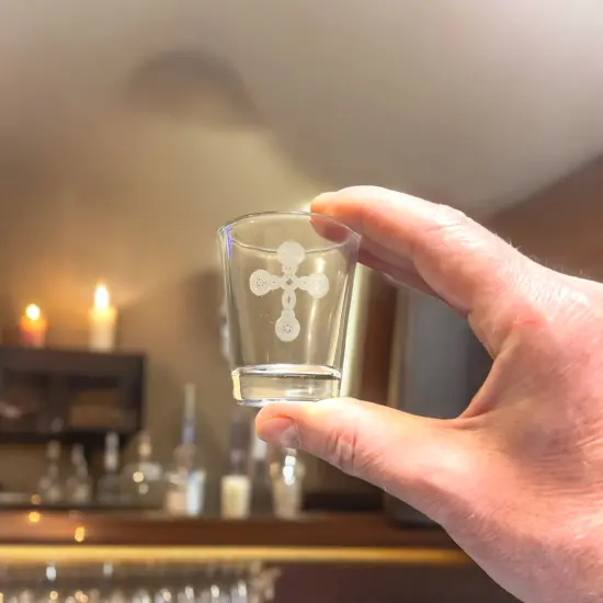 2oz Cross (one) Shot Glass {4}