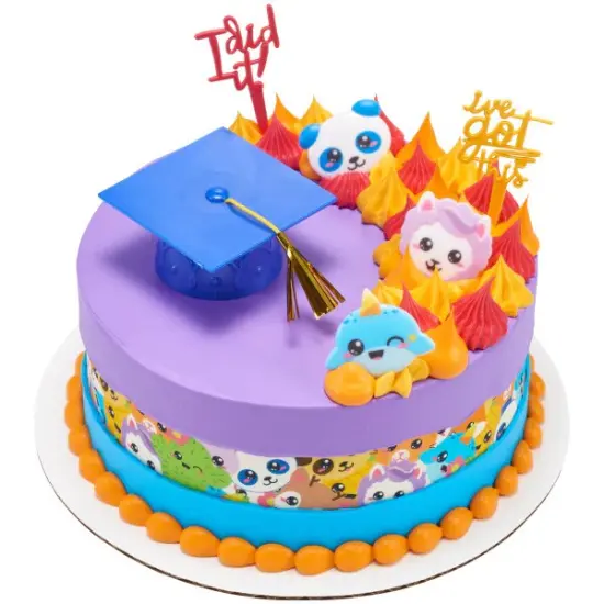 Graduation Blue Grad Cap with Tassels Layon Cake {3}