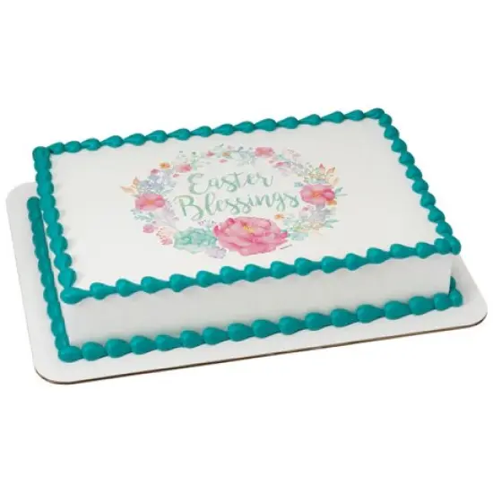Floral Easter Blessing Edible Cake Image PhotoCake {1}