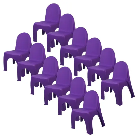 12ct Kids Stack Chairs Brite Purple {1}