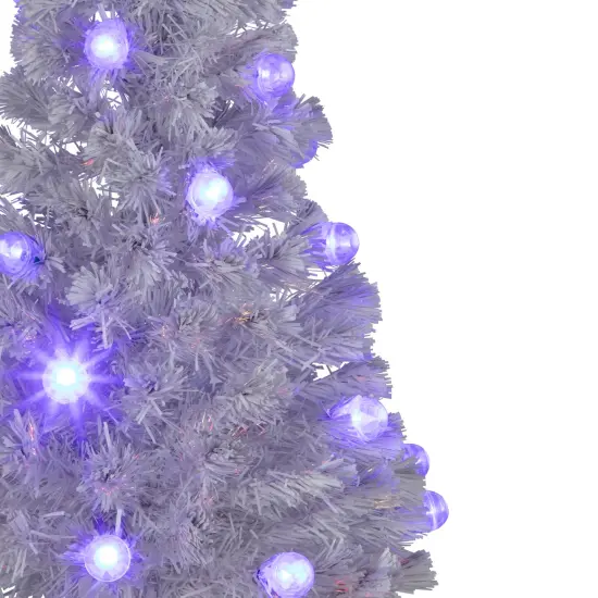 Northlight Pre-Lit Medium Color Changing Fiber Optic Artificial Christmas Tree - 4' - White - Blue LED Lights {6}