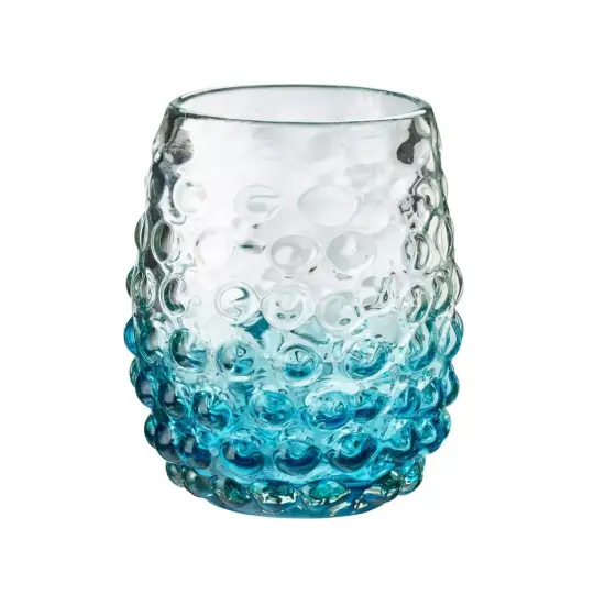 Amici Home-Catalina Double Old-Fashioned Set of 4, Glass Aqua, 12 Ounces {2}