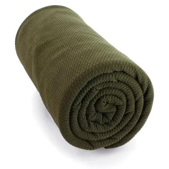 Solid 4 way Stretch Liverpool Bullet Fabric Moss Green {1}