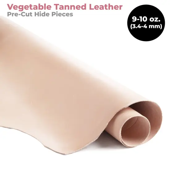 ELW Vegetable Tanned Leather Shoulder 9-10 oz. (3.6-4mm) Thickness Weight Pre-Cut Hides from 2.5 to 25 SQ FT Full Grain Leather Tooling Craft Repair {1}