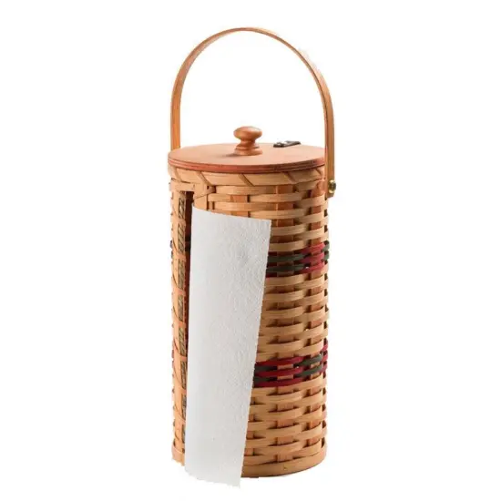 Decorative Amish-Made Hand-Woven Paper Towel Holder Dispenser Basket {1}