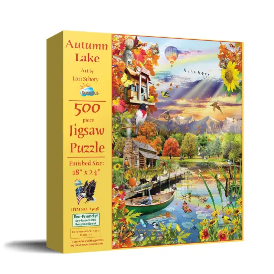 Sunsout Autumn Lake 500 pc Jigsaw Puzzle 25038 {3}