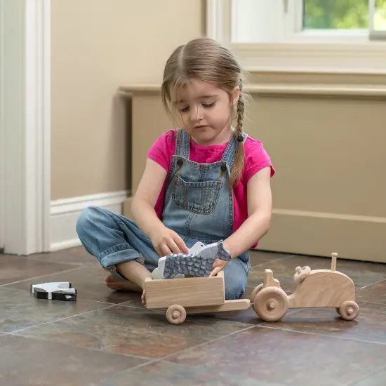 Eli & Mattie Amish Made Handcrafted Child Tractor and Trailer Toy Set {3}