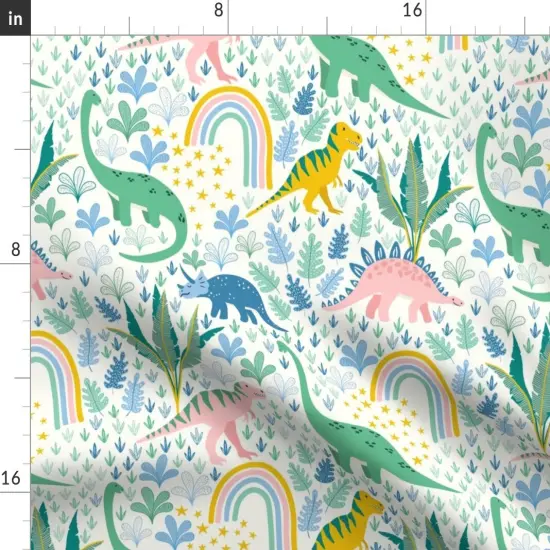 Various Fabrics by the Yard or Fat Quarter Dreams Forest Children Child Whimsical Kids Nursery Rainbow Custom Printed Fabric by Spoonflower {2}