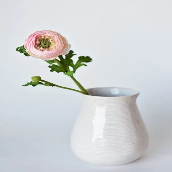 13" Faux Blush Ranunculus Stem {4}