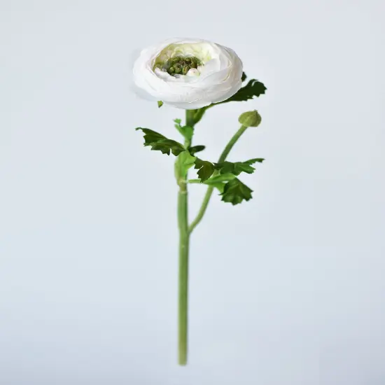 13" Faux White Ranunculus Stem {2}