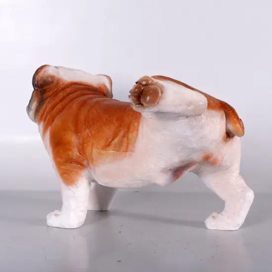 Bulldog Peeing Life Size Statue {6}