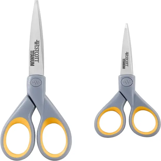 Titanium Bonded Scissors with Soft Handles, 7" Straight, Single (13526) {6}