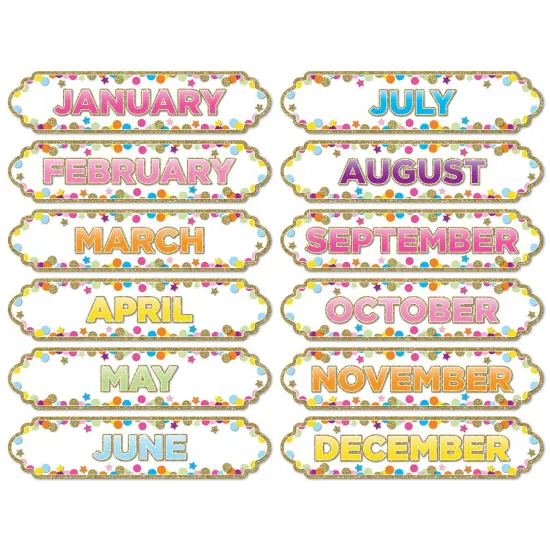 Magnetic Die-Cut Timesavers & Labels, Confetti Months of the Year, 12 Per Pack, 6 Packs {2}