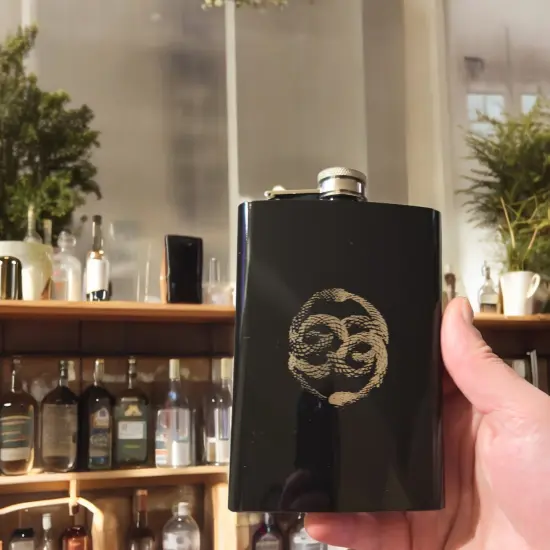 8oz Ouroboros Black Flask {2}