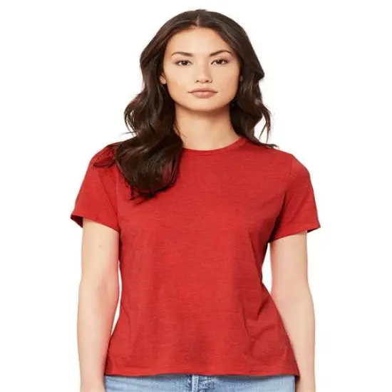 BELLA + CANVAS&reg; Women&rsquo;s Relaxed Fit Short Sleeve Heather CVC Tee Heather red {1}