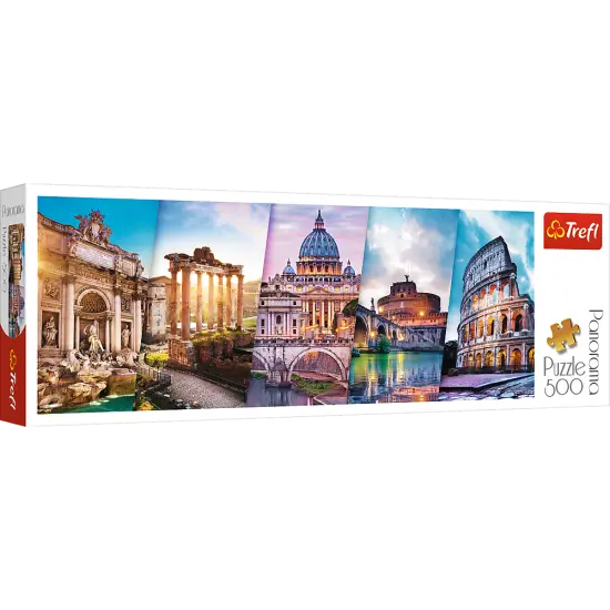 Panorama 500 Piece Jigsaw Puzzles, Traveling to Italy, Iconic Monuments Puzzle, Adult Puzzles, Trefl 29505 {1}